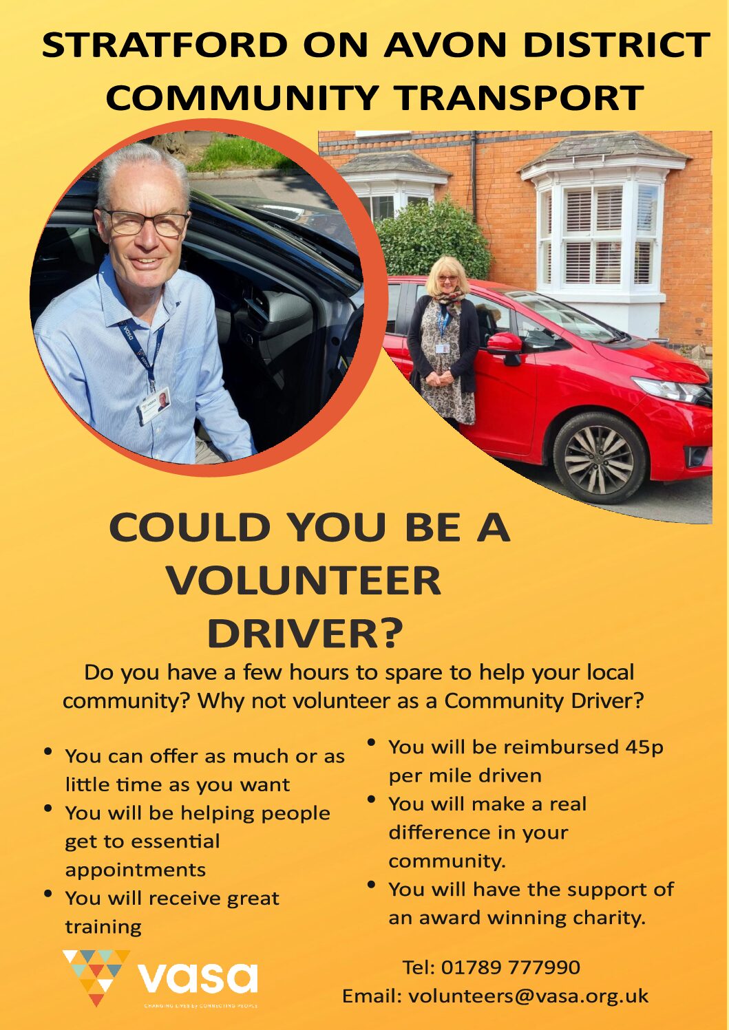 Stratford on Avon District – Volunteer Drivers required